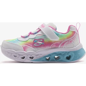 Flutter Heart Lights - Groovy Swirl Küçük Kız Çocuk Beyaz Işıklı Spor Ayakkabı 303253N Wmlt