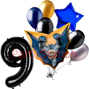 Batman 9 Yaş Rakam Yıldız Balon Set Yarasa Adam Batman Doğum Günü Parti Balon Set