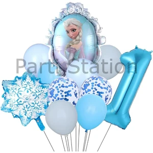 Frozen Elsa 1 Yaş Balon Set Karlar Ülkesi Elsa Konsept Doğum Günü Folyo Balon Set