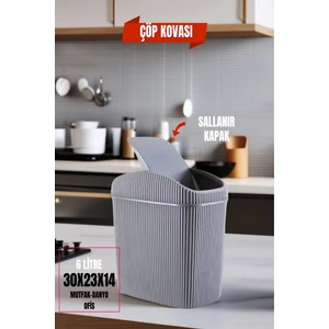 Open Home Concept 6 Lt Çöp Kovası, Mutfak, Banyo, Tuvalet, Ofis Çöp Kutusu Gri