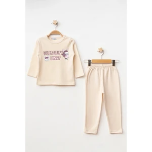 Bunny Baskılı Uzun Kol Pijama Takımı 74169