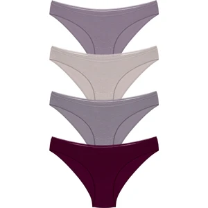4 Adet Dantel Işlemeli Bikini Külot Mint, Bej, Beyaz, Somon