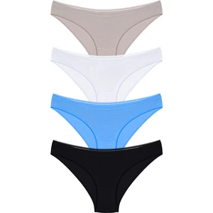 4 Adet Dantel Işlemeli Bikini Külot Mint, Bej, Beyaz, Somon