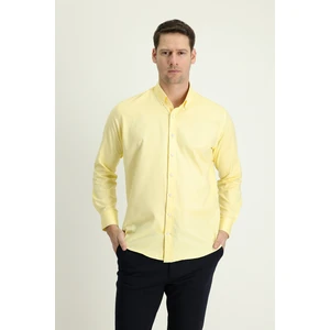 Uzun Kol Slim Fit Dar Kesim Oxford Pamuk Gömlek