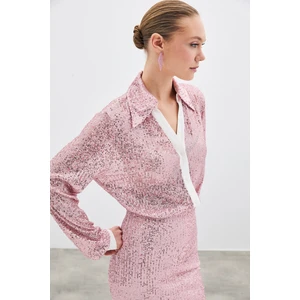 Salaş Payet Gömlek - Pudra