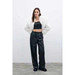 Salaş Deri Pantolon - Siyah