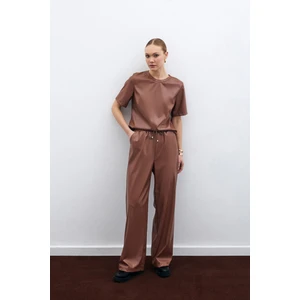 Salaş Deri Pantolon - Kahve