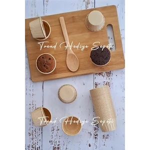 Trend Hediye Sepeti 50'li Mini Boy Kraft Muffin Cupcake Kalıbı 45X35 mm Kek Kalıbı, Safari Konsept, Airfryer Uyumlu