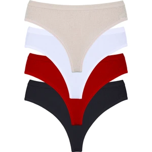 Humaone 4'li Paket %100 Fitill Ilikrali Özel Bel Tanga Külot