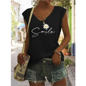 Kadın Oversize Salaş V Yaka T-Shirt