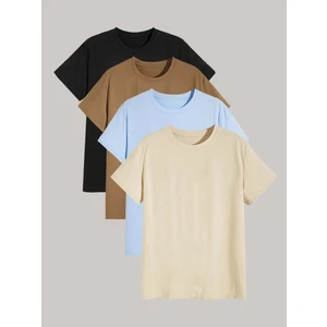 Erkek 4 Adet Oversize Basic T-Shirt