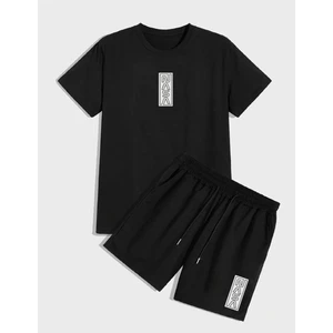 Unisex Nasa Minimal Baskılı Oversize T-Shirt ve Şort Kombin