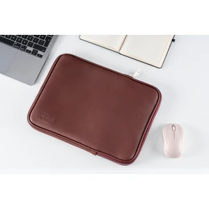 Los Caja 13” - 14" İnç Su Geçirmez, Vegan Deri Ve Fermuar Özellikli Macbook & Tablet & Laptop Çantası (Acı Kahve)