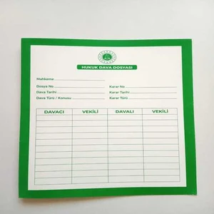 Turuncu Beyaz Mahkeme Hukuk Dosyası 100'lü ( Yeşil )