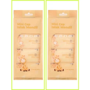 16 Paket 128 Adet Mini Cep Islak Mendil