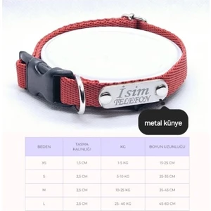 Ayarlanabilir Yavru, Mini ve Orta Irk Köpek Tasması, Köpek Tasma ve Künyesi, Sağlam Köpek Tasması 1,5cm