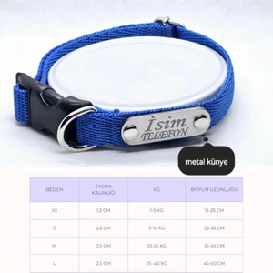 Ayarlanabilir Yavru, Mini ve Orta Irk Köpek Tasması, Köpek Tasma ve Künyesi, Sağlam Köpek Tasması 1,5cm