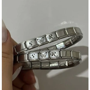Steinless Steel Çelik Çift Bileklik Kişiye Özel (2 Adet) (Sevgililer Günü Yılbaşı Doğum Günü Özel Gün Hediyesi)