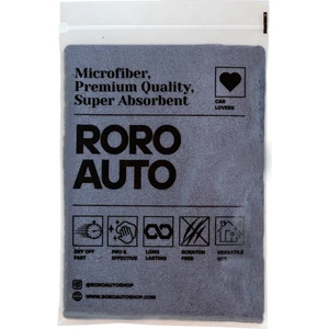 Roro Auto Fuji Mikrofiber Araç Kurulama Bezi 40X40 Gri