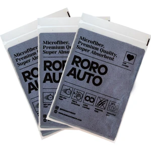 Roro Auto Fuji Mikrofiber Araç Kurulama Bezi 40X40 Gri (3 Adet)