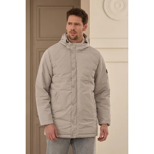 Erkek Kapüşonlu Su Geçirmez Mont Kaban Taş - 3817DNGR