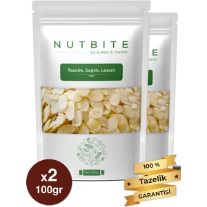 Nutbıte Premium File Badem 200GR - Taptaze Yeni Mahsül - Gurme Serisi - Çiğ & Tuzsuz - Dilimlenmiş Badem