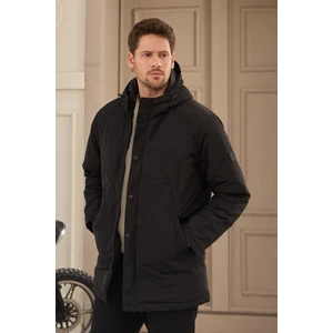 Erkek Kapüşonlu Su Geçirmez Mont Kaban Siyah - 3817DNGR