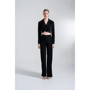 Holly Lolly Crop Model Düğme Kapamalı Comfy Gömlek Siyah
