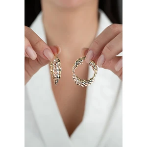 925 Ayar Gümüş Üç Renk Kalın Burgu Model Küpe