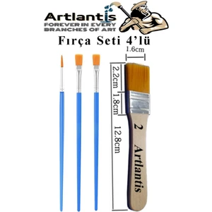 4'lü Fırça Seti 1 Paket 2 Numara Zemin Fırçalı Set Akrilik Boya Yağlı Boya Guaj Boya Sulu Boya Sanatsal