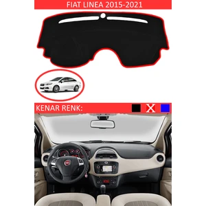 Fiat Linea 2015-2020 Için Uygun Torpido Koruma Halısı Siyah Kenar Renk Kırmızı