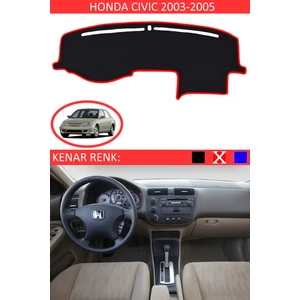 Honda Civic Vtec2 2003-2005 Için Uygun Torpido Koruma Halısı Siyah Kenar Renk Kırmızı