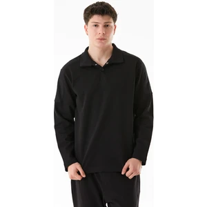 Basic Gömlek Yaka Düğmeli Sweatshirt