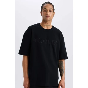 DeFactoFit NBA Brooklyn Nets Oversize Geniş Kalıp Bisiklet Yaka Waffle Kısa Kollu Tişört D8504AX25SP
