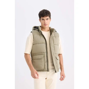 Regular Fit Kapüşonlu Fermuarlı Cepli Şişme Yelek D6285AX25SP