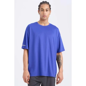 DeFactoFit Hızlı Kuruyan Boxy Fit Bisiklet Yaka Baskılı Sporcu Kısa Kollu Tişört D6726AX25SP