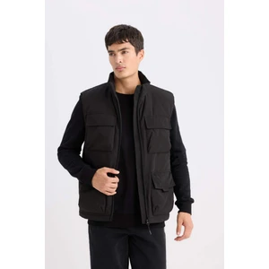 Regular Fit Dik Yaka Fermuarlı Cepli Şişme Yelek D6288AX25SP