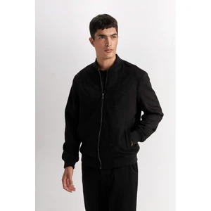 Slim Fit Süet Bomber Mont Ceket Dar Kesim Kolej Yaka Fermuarlı Çift Cepli Mevsimlik Baharlık Hafif A3866AX25SP