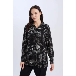 Loose Fit Desenli Uzun Kollu Gömlek Tunik T0609AZ25SP