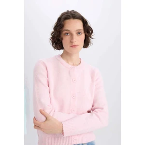Regular Fit Bisiklet Yaka Basic Düz Düğmeli Soft Touch Yumuşak Triko Hırka E3654AX25SP