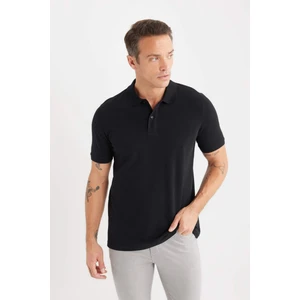 %100 Pamuk Regular Fit Kısa Kollu Basic Düz Pike Kumaş Polo Tişört C1293AX25SP