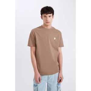 %100 Pamuk Regular Fit Bisiklet Yaka Baskılı Kısa Kollu Tişört D5564AX25SP