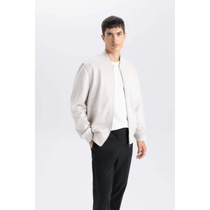 Slim Fit Dar Kesim Süet Kolej Yaka Fermuarlı Çift Cepli Mevsimlik Baharlık Bomber Mont Ceket A3866AX25SP