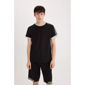 %100 Pamuk Regular Fit Bisiklet Yaka Kısa Kollu Pike Tişört C2563AX25SP