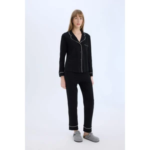 Pijama Takımı Uzun Kollu Üst Esnek Belli Uzun Alt-Fall in Love D6846AX25SP