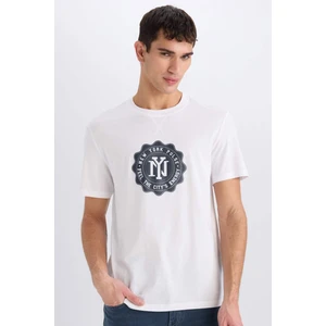 %100 Pamuk Regular Fit Bisiklet Yaka Pamuklu Baskılı Kısa Kollu Tişört D7935AX25SP