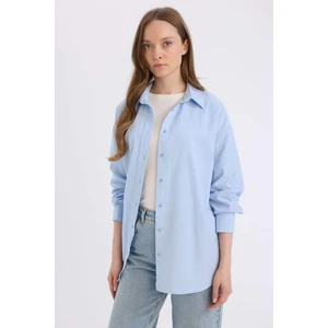 Relax Fit Basic Düz Oxford Uzun Kollu Tesettür Gömlek Tunik B8309AX25SP