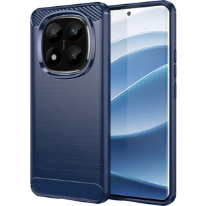 4U Sky Xiaomi Redmi Note 14 Pro+ 5G Kılıf Karbon Fiber Doku Tpu Fırçalanmış Telefon Kapağı-Mavi Için (Yurt Dışından)
