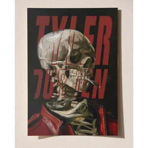Tyler Durden x Van Gogh - Head Of A Skeleton With A Burning Cigarette Çerçeveli-Çerçevesiz Poster