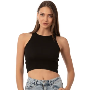 Özkan Underwear Özkan 26814 Kadın Pamuklu Fitilli Vücuda Oturan Halter Yaka İnce Biyeli Esnek Rahat Örme Crop Atlet